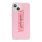 Personalised Pink Red Names iPhone 13 Clear Bumper Case