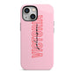 Personalised Pink Red Names iPhone 13 Mini Full Wrap 3D Tough Case