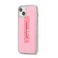 Personalised Pink Red Names iPhone 14 Plus Glitter Tough Case Starlight Angled Image