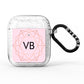 Personalised Pink Rose Gold Initials Geometric AirPods Glitter Case