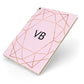 Personalised Pink Rose Gold Initials Geometric Apple iPad Case on Gold iPad Side View