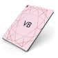 Personalised Pink Rose Gold Initials Geometric Apple iPad Case on Grey iPad Side View