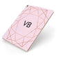 Personalised Pink Rose Gold Initials Geometric Apple iPad Case on Rose Gold iPad Side View
