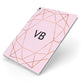 Personalised Pink Rose Gold Initials Geometric Apple iPad Case on Silver iPad Side View
