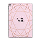 Personalised Pink Rose Gold Initials Geometric Apple iPad Grey Case