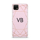 Personalised Pink Rose Gold Initials Geometric Huawei Enjoy 20 Phone Case