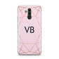 Personalised Pink Rose Gold Initials Geometric Huawei Mate 20 Lite