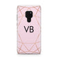 Personalised Pink Rose Gold Initials Geometric Huawei Mate 20 Phone Case