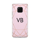 Personalised Pink Rose Gold Initials Geometric Huawei Mate 20 Pro Phone Case