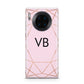 Personalised Pink Rose Gold Initials Geometric Huawei Mate 30 Pro Phone Case