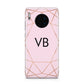 Personalised Pink Rose Gold Initials Geometric Huawei Mate 30