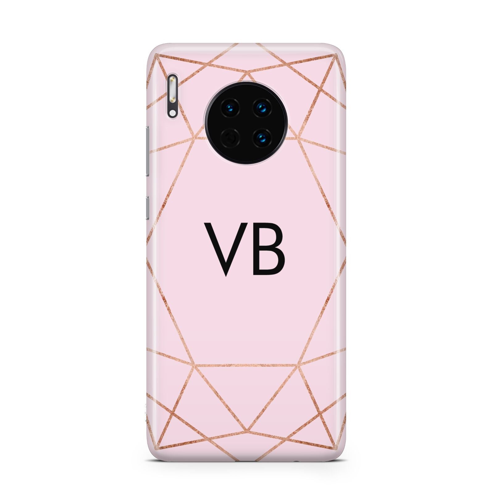 Personalised Pink Rose Gold Initials Geometric Huawei Mate 30