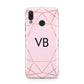 Personalised Pink Rose Gold Initials Geometric Huawei Nova 3 Phone Case
