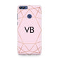 Personalised Pink Rose Gold Initials Geometric Huawei P Smart Case