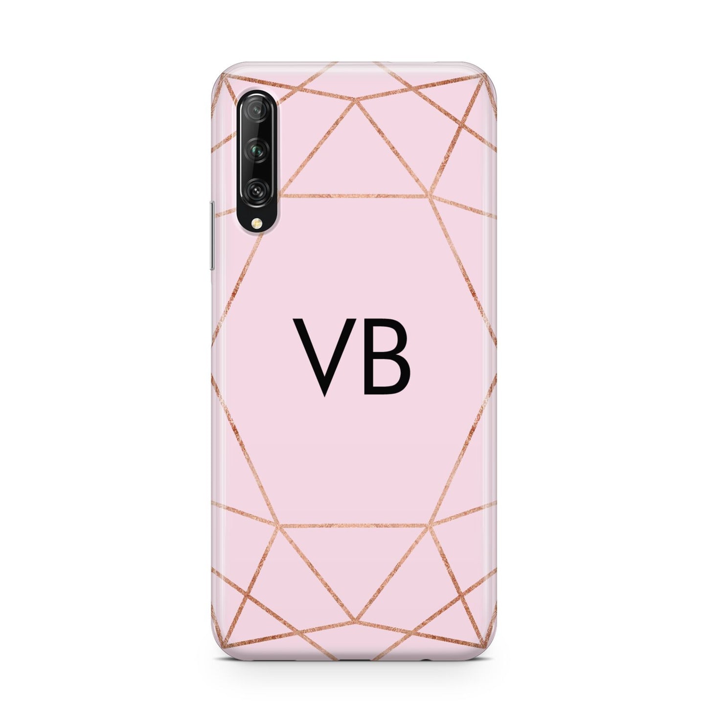Personalised Pink Rose Gold Initials Geometric Huawei P Smart Pro 2019