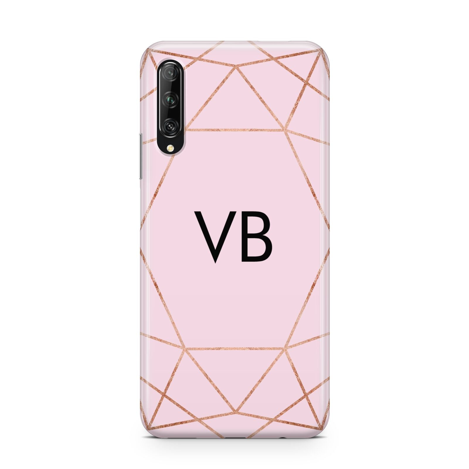 Personalised Pink Rose Gold Initials Geometric Huawei P Smart Pro 2019