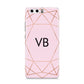 Personalised Pink Rose Gold Initials Geometric Huawei P10 Phone Case