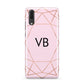 Personalised Pink Rose Gold Initials Geometric Huawei P20 Phone Case