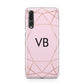 Personalised Pink Rose Gold Initials Geometric Huawei P20 Pro Phone Case