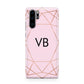 Personalised Pink Rose Gold Initials Geometric Huawei P30 Pro Phone Case