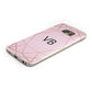 Personalised Pink Rose Gold Initials Geometric Protective Samsung Galaxy Case Angled Image