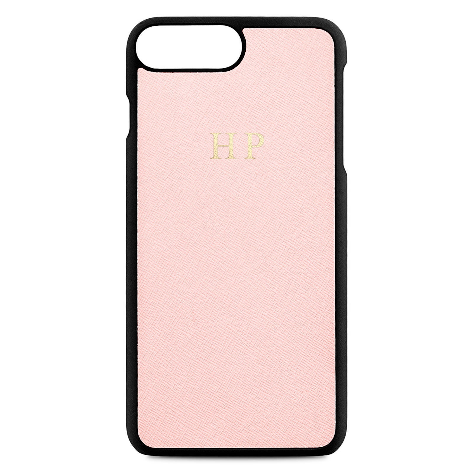 Personalised Pink Saffiano Leather iPhone 8 Plus Case