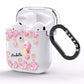 Personalised Pink Seahorse AirPods Clear Case Side Image