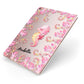 Personalised Pink Seahorse Apple iPad Case on Rose Gold iPad Side View