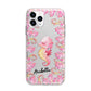 Personalised Pink Seahorse Apple iPhone 11 Pro Max in Silver with Bumper Case