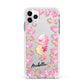 Personalised Pink Seahorse Apple iPhone 11 Pro Max in Silver with White Impact Case