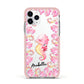 Personalised Pink Seahorse Apple iPhone 11 Pro in Silver with Pink Impact Case