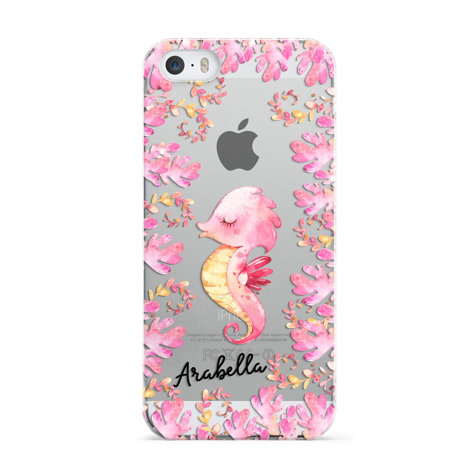 Personalised Pink Seahorse Apple iPhone 5 Case