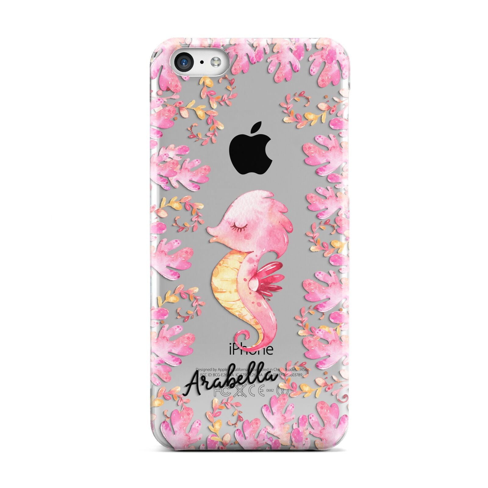 Personalised Pink Seahorse Apple iPhone 5c Case
