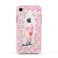 Personalised Pink Seahorse Apple iPhone XR Impact Case Pink Edge on Silver Phone