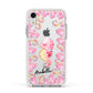 Personalised Pink Seahorse Apple iPhone XR Impact Case White Edge on Silver Phone