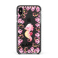 Personalised Pink Seahorse Apple iPhone Xs Max Impact Case Black Edge on Black Phone