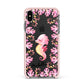 Personalised Pink Seahorse Apple iPhone Xs Max Impact Case Pink Edge on Black Phone