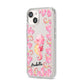 Personalised Pink Seahorse iPhone 14 Clear Tough Case Starlight Angled Image