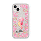 Personalised Pink Seahorse iPhone 14 Plus Glitter Tough Case Starlight