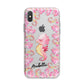 Personalised Pink Seahorse iPhone X Bumper Case on Silver iPhone Alternative Image 1