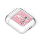 Personalised Pink Silver AirPods Case Laid Flat