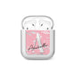 Personalised Pink Silver AirPods Case