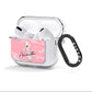 Personalised Pink Silver AirPods Clear Case 3rd Gen Side Image