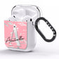 Personalised Pink Silver AirPods Clear Case Side Image