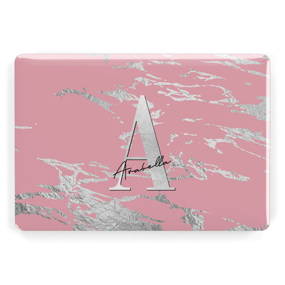 Personalised Pink Silver Apple MacBook Case