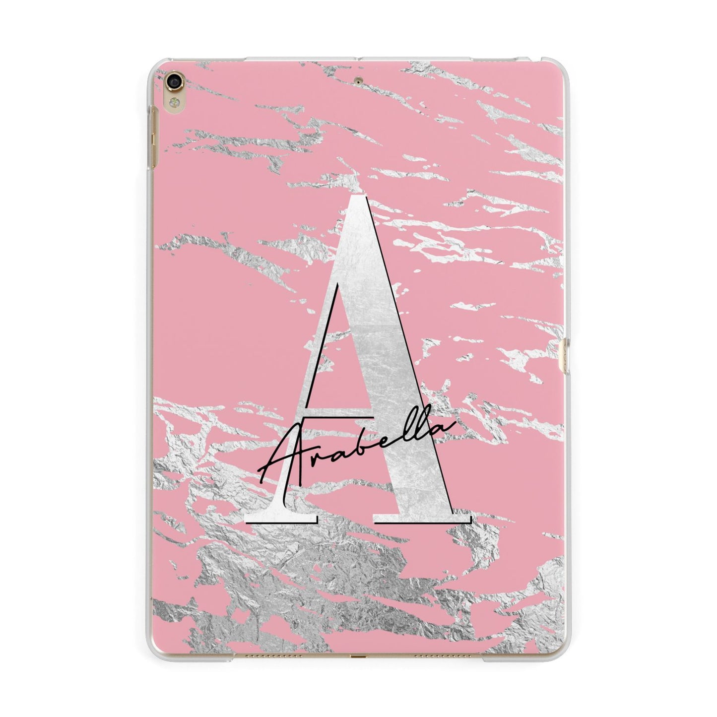 Personalised Pink Silver Apple iPad Gold Case