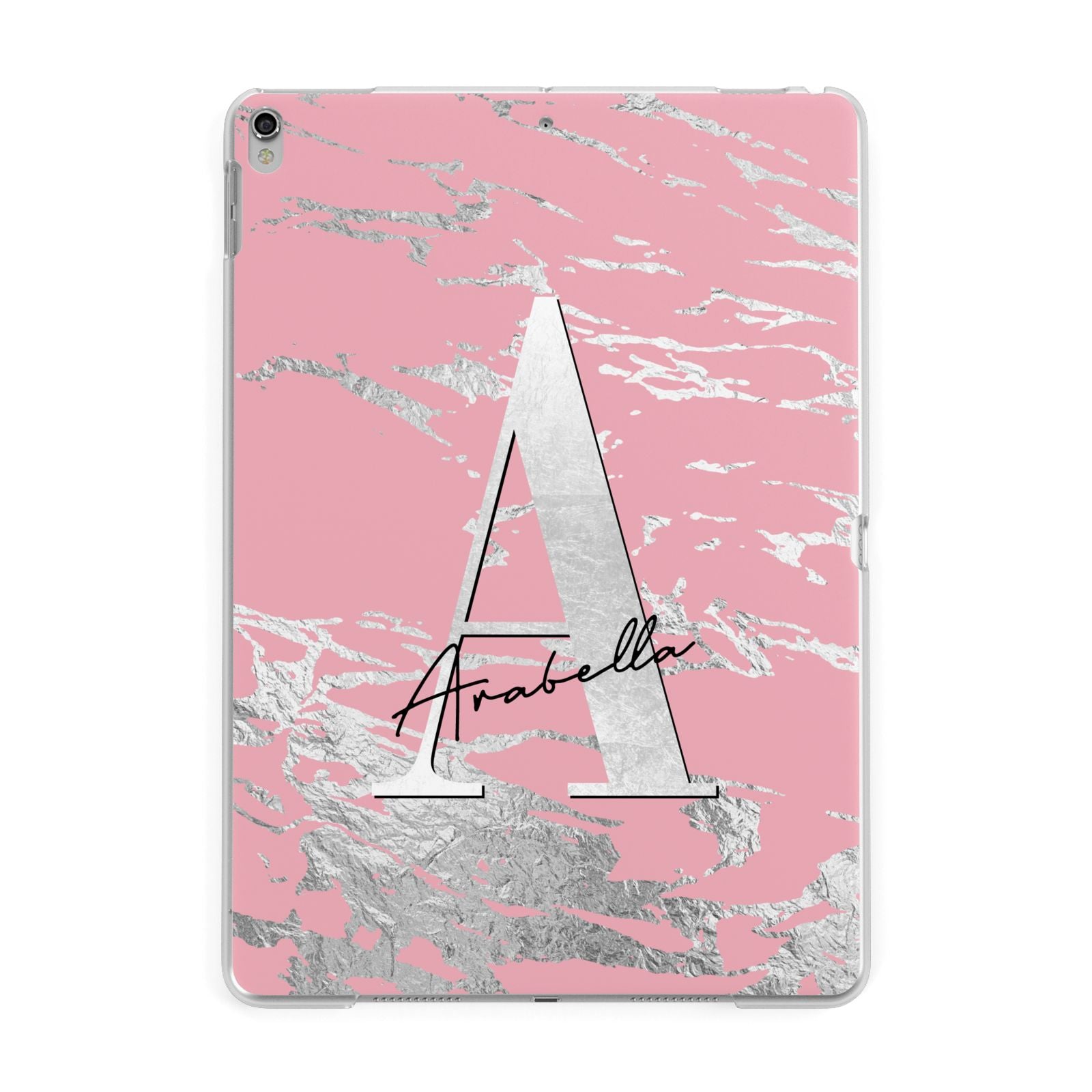 Personalised Pink Silver Apple iPad Silver Case
