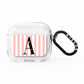 Personalised Pink Striped Initial AirPods Clear Case 3rd Gen