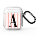 Personalised Pink Striped Initial AirPods Case