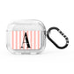 Personalised Pink Striped Initial AirPods Glitter Case 3rd Gen